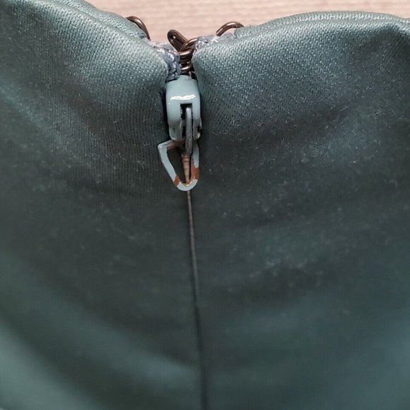 Max & Cleo Green Rosette Midi Dress – Size 12, Spaghetti Strap, NWT - Picture 6 of 9